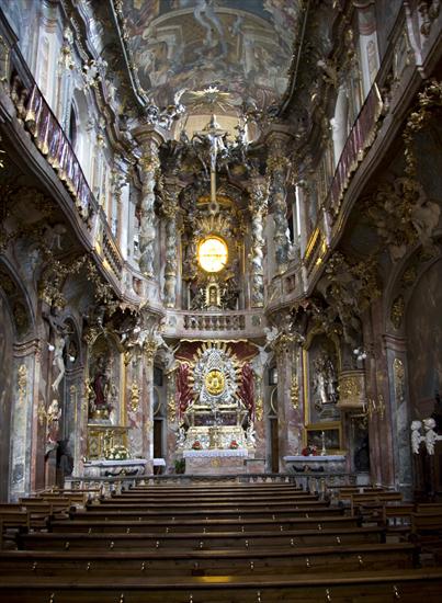 Barok i Rokoko - Egid Quirin i Cosmas Asam - kościół św. Jana Nepomucena w Monachium, wnętrze.jpg