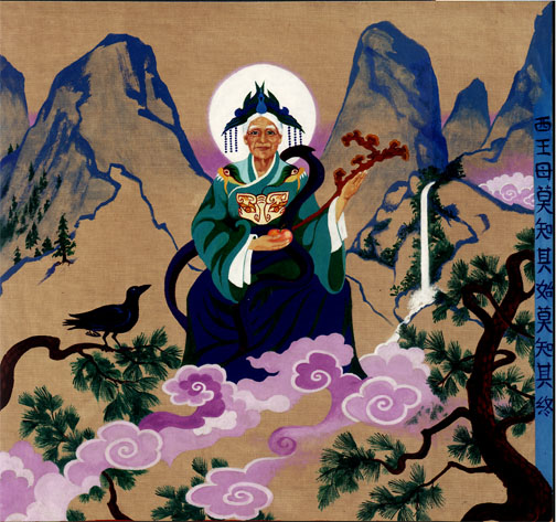 Sztuka chińska - Xiwangmu,najstarsza bogini Chin imię jej oznacza Kró...Ślady jej kultu datowane są na ponad 1500 lat p.n.e.jpg