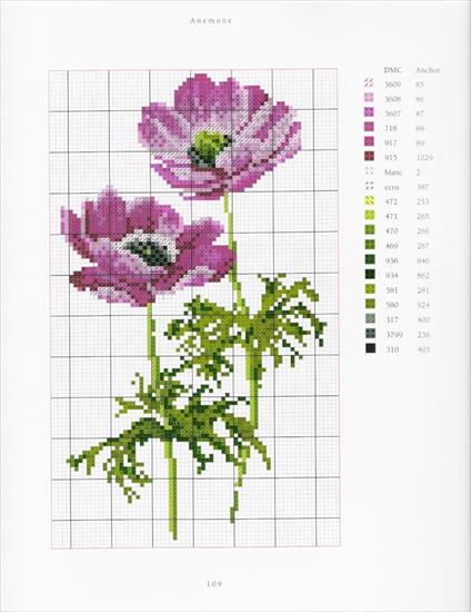 Haft Krzyżykowy Kolor - schema punto croce fiori-anemone.jpg