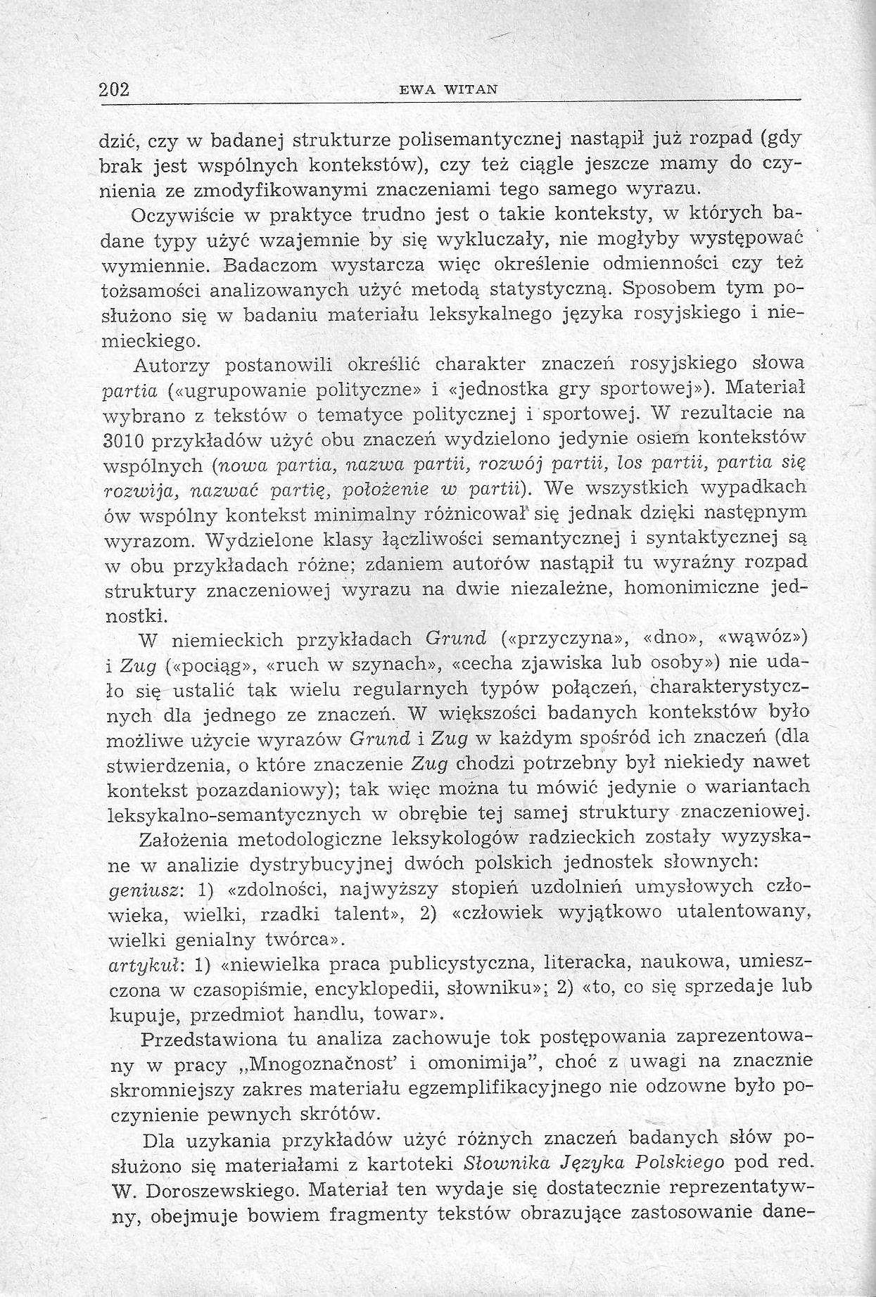 E. Witan, Dystrybucyjna metoda badania homonimii semantycznej, Por. Język. 1978, nr 5 - 3.jpg