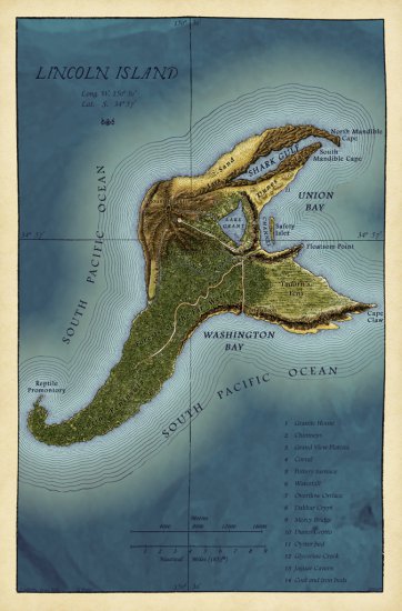 Mapy - Mapa tajemniczej wyspie przez Juliusza Vernea.jpg
