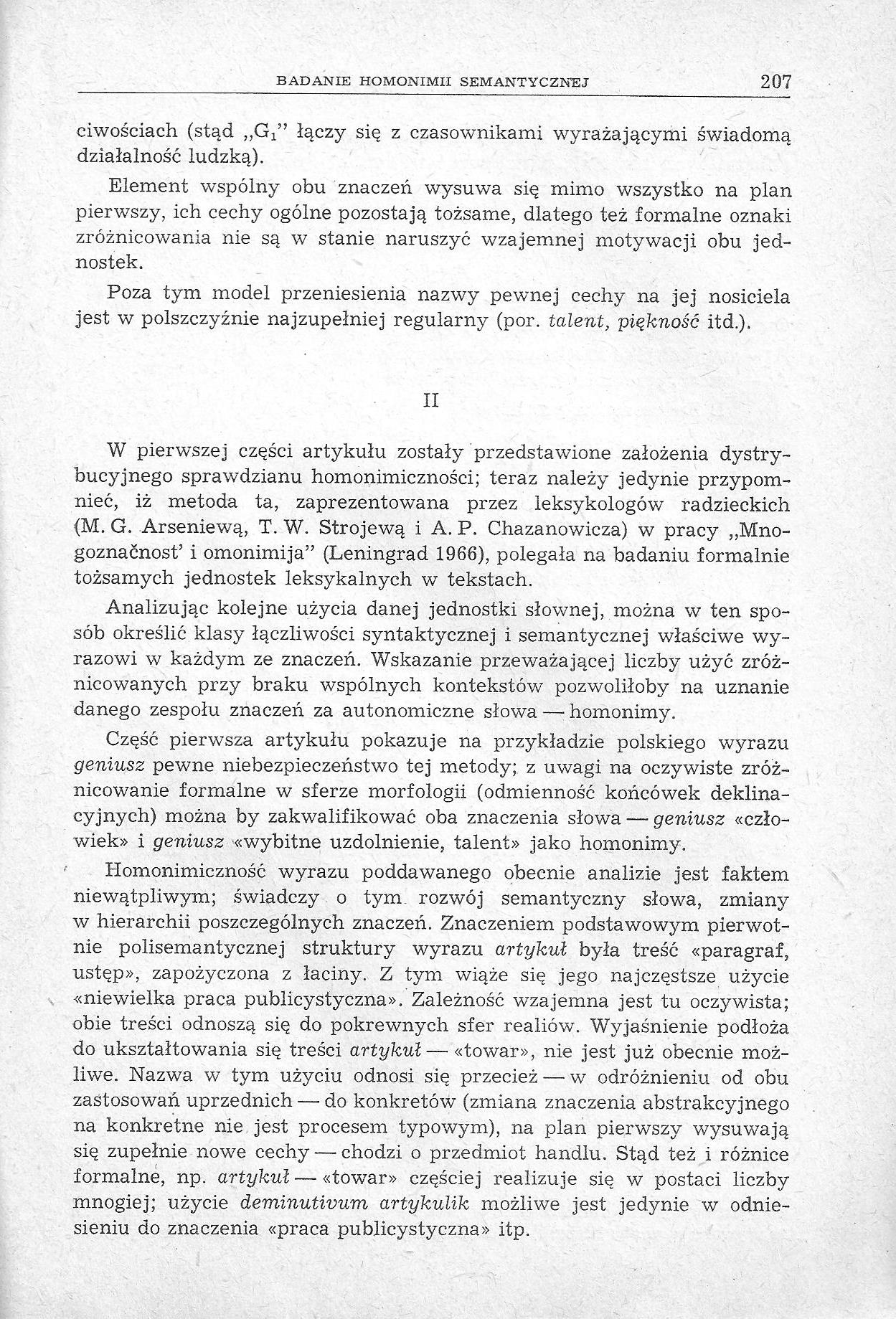 E. Witan, Dystrybucyjna metoda badania homonimii semantycznej, Por. Język. 1978, nr 5 - 8.jpg